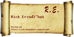 Rick Erzsébet névjegykártya